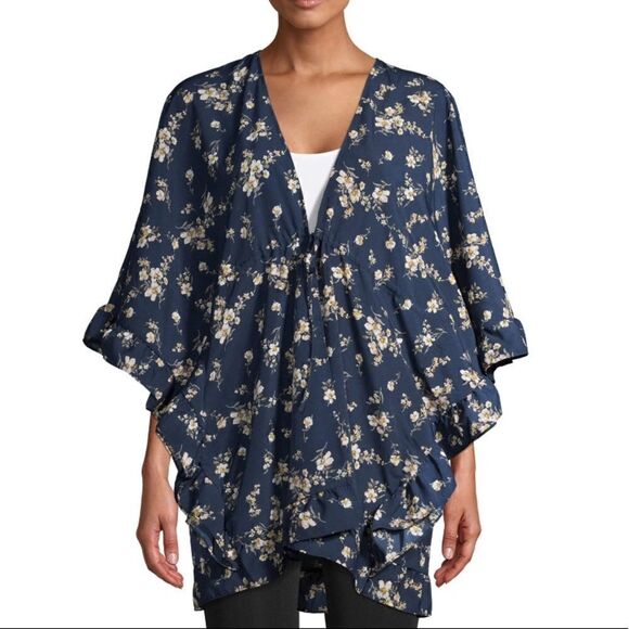Jackets & Blazers - Floral Print Kimono 